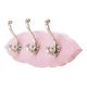 Pink Silver Small Wall Wooden Iron Hooks